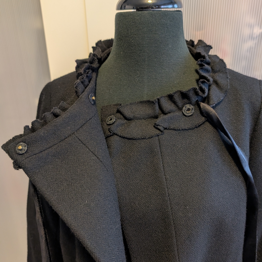J. Crew Black Ruffle-Trim Jacket - Picture 6 of 10